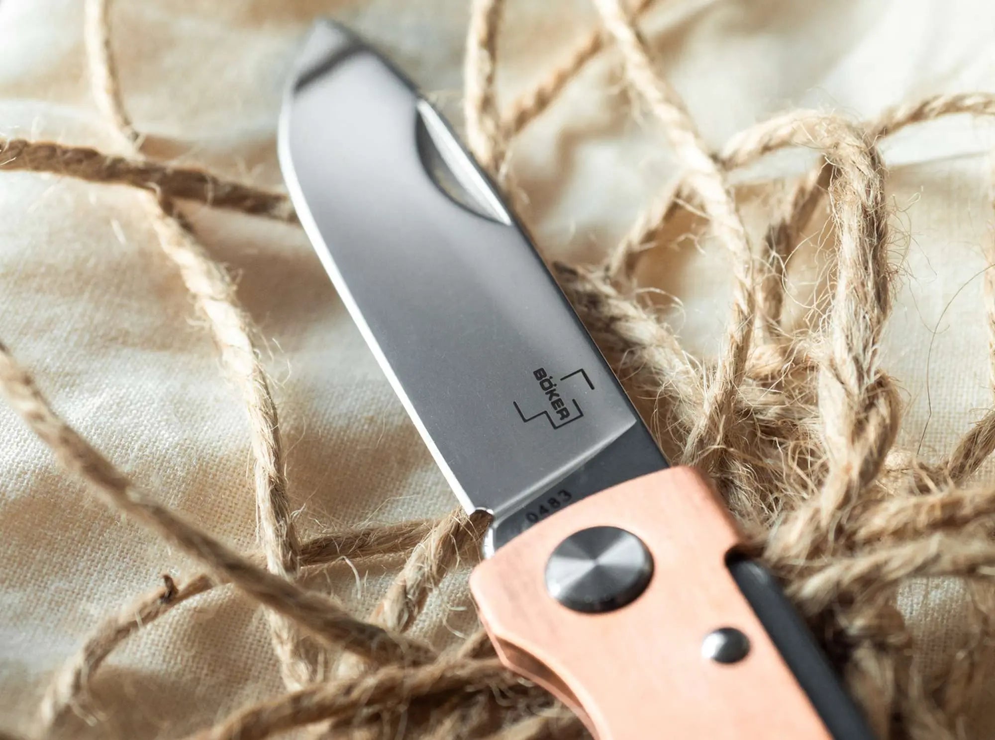 Böker Plus Atlas Copper – Slipjoint Taschenmesser 12C27, Kupfergriff Böker Plus