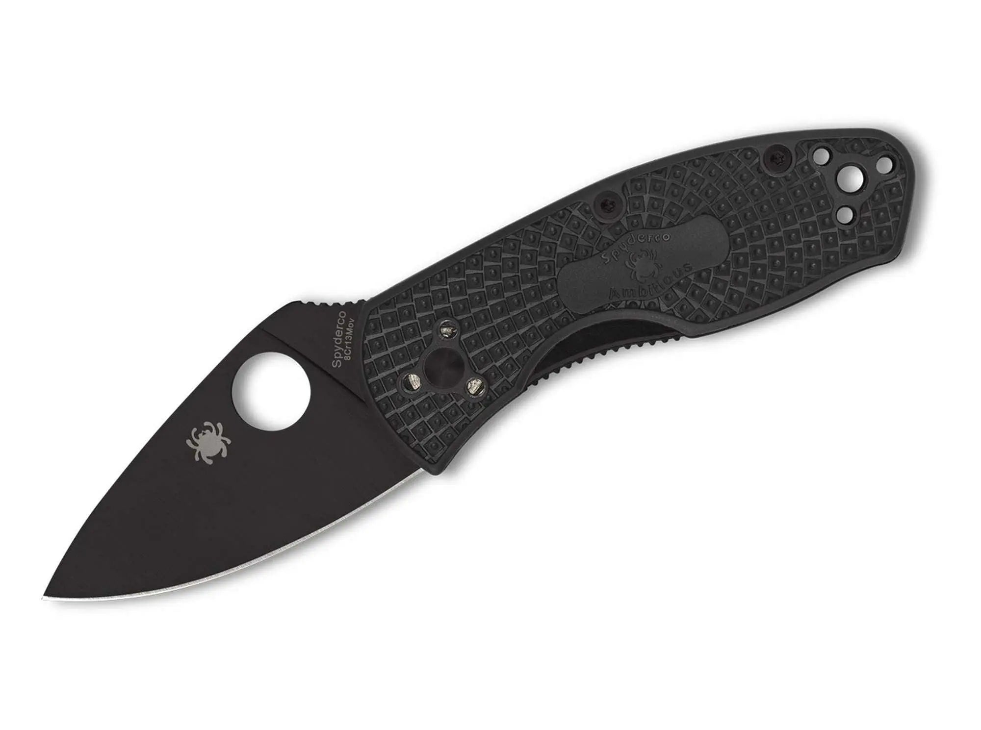 Spyderco Ambitious Lightweight Black Blade PlainEdge Spyderco