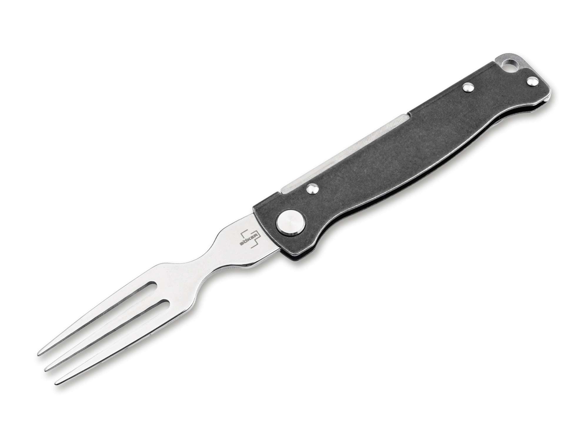 Böker Plus Atlas Gabel – Klappbares Campingbesteck aus Edelstahl mit Slipjoint & Clip Böker Plus