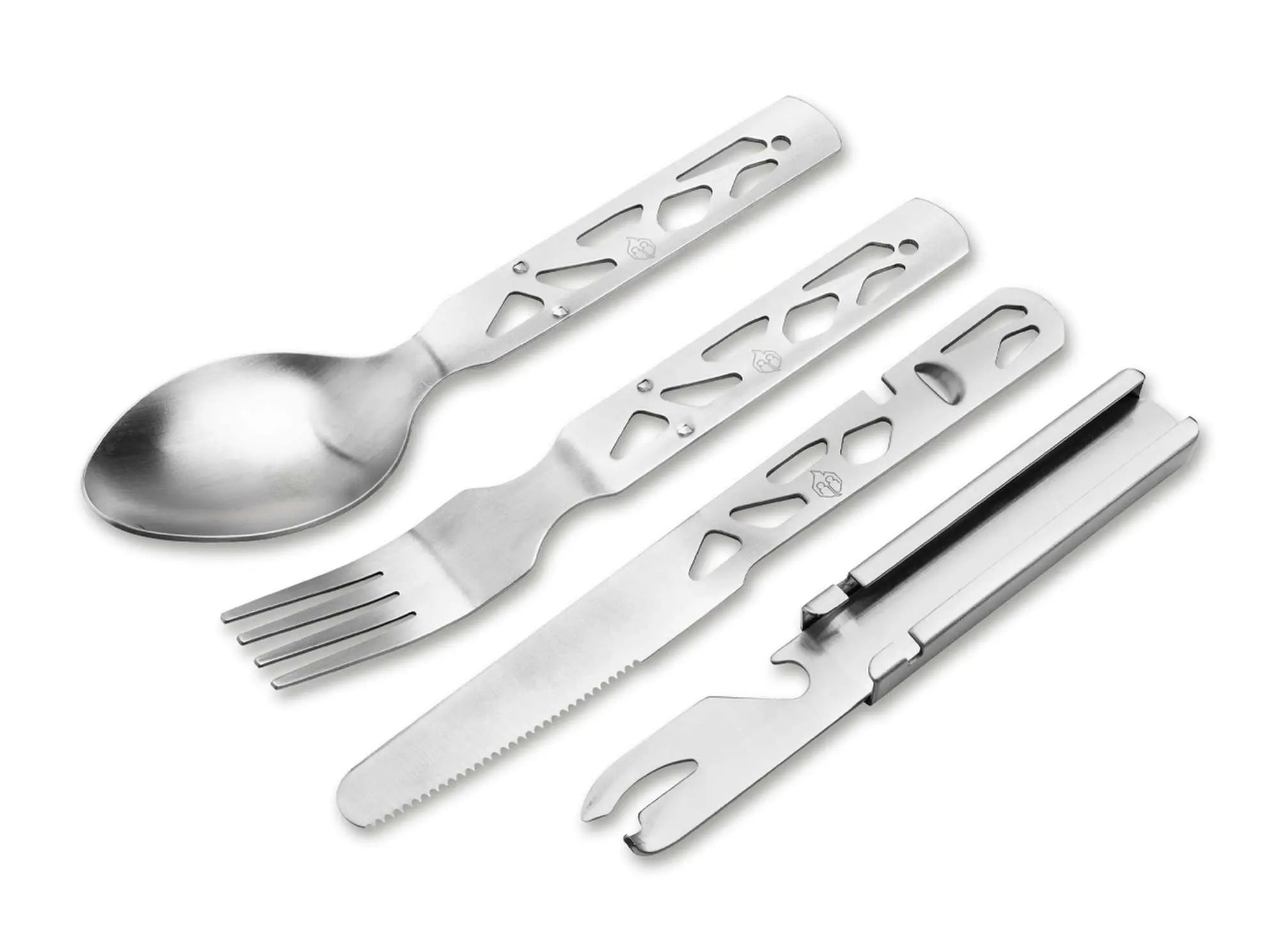 Naturensöhne Campingbesteck Set Edelstahl Messer Gabel Löffel Dosenöffner Böker Plus Böker Plus