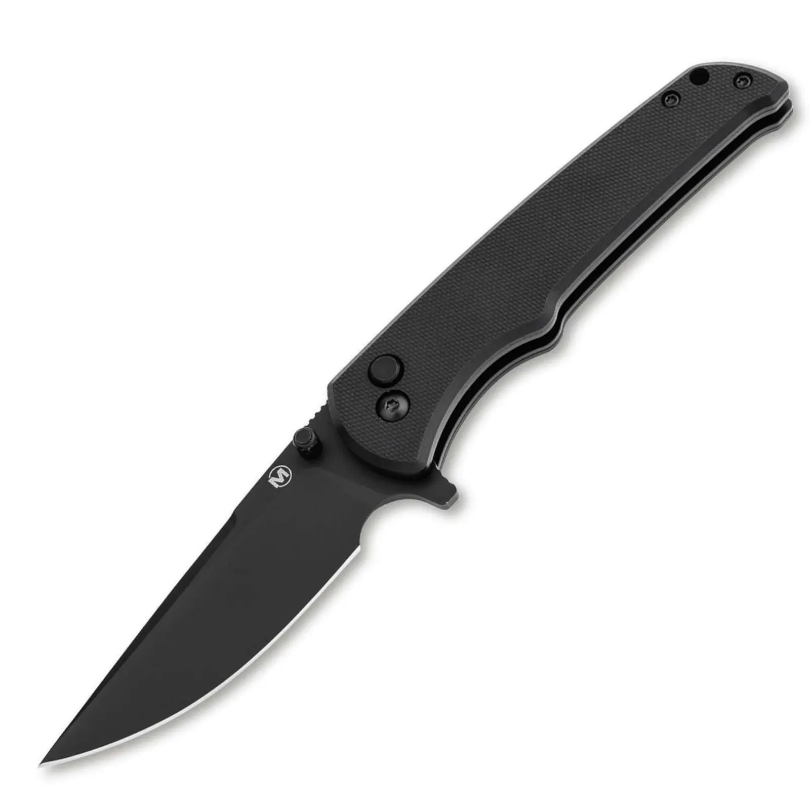 Böker Magnum Blackjay Taschenmesser – 440A Stahl, Button Lock, Flipper, G10 Griff – EDC-Messer in Schwarz Böker Magnum