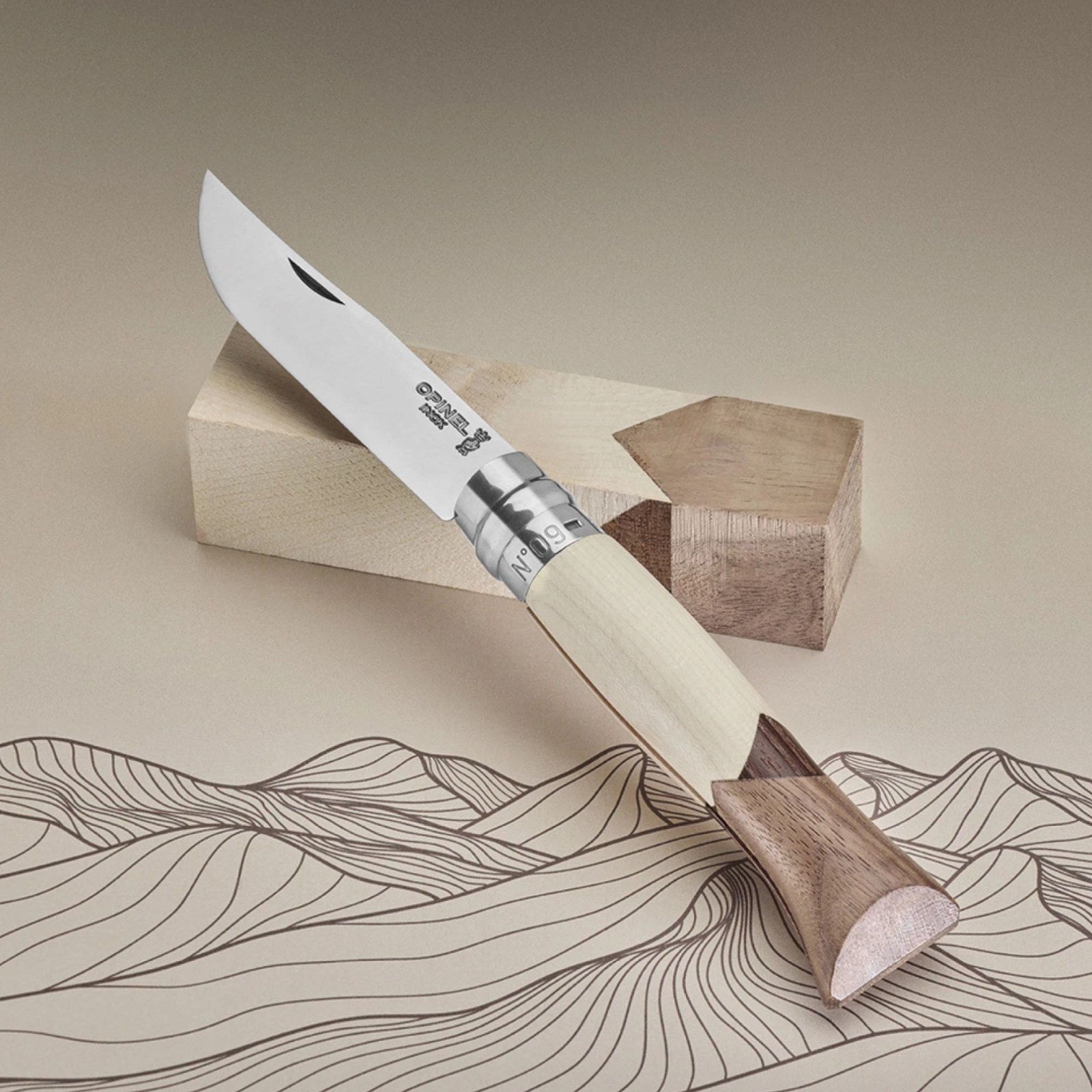 Opinel N°09 Cime Taschenmesser – Luxusmodell aus Edelhölzern – Made in France Opinel