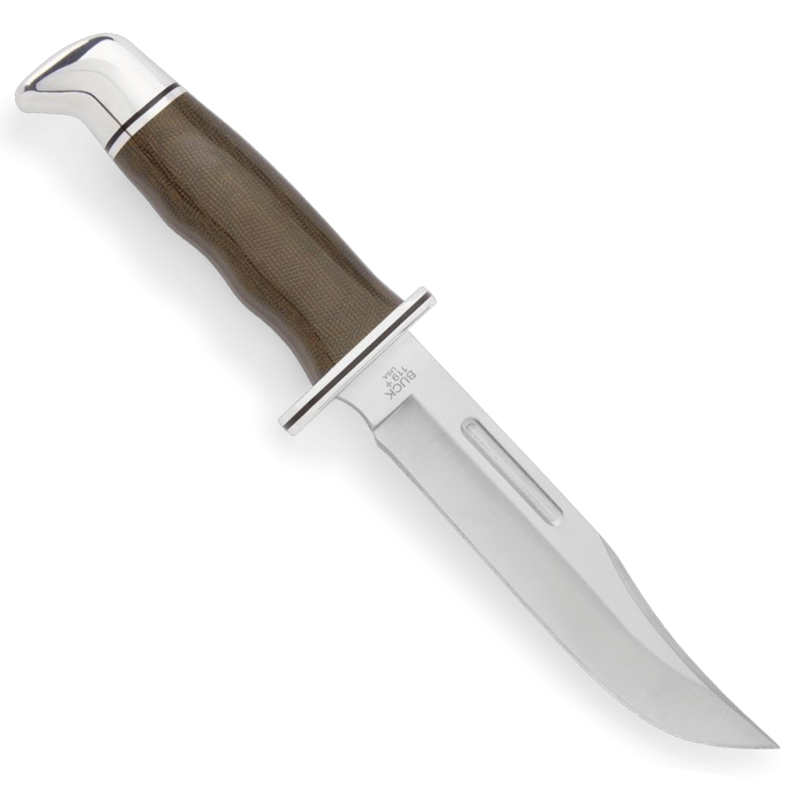 Buck 119 Special Pro Jagdmesser – S35VN Stahl, Micarta Griff, Lederscheide – Made in USA Buck