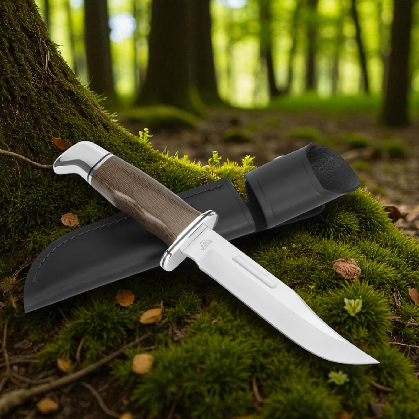 Buck 119 Special Pro Jagdmesser – S35VN Stahl, Micarta Griff, Lederscheide – Made in USA Buck