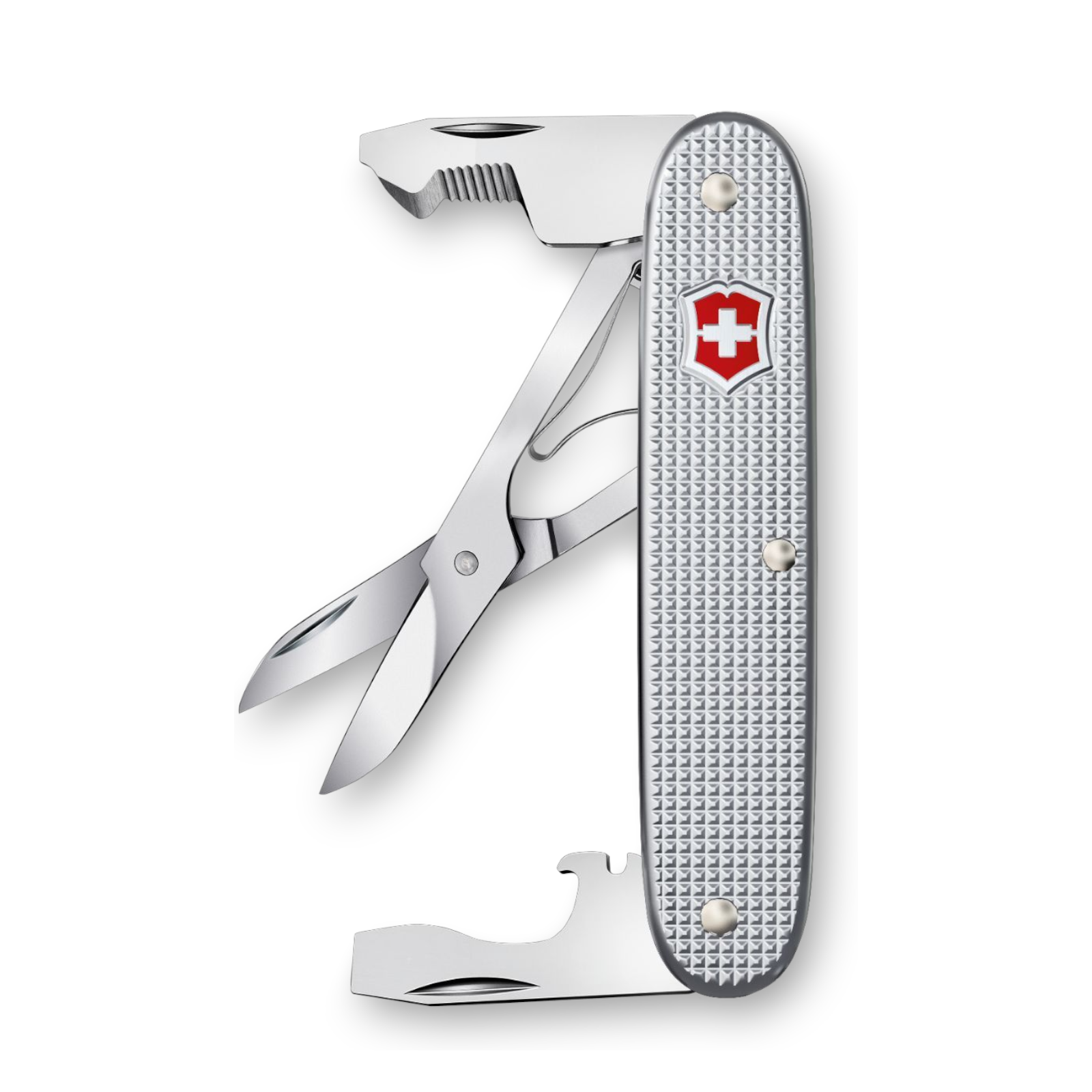 Victorinox Companion Slim Alox Silber 93 mm – Kompaktes Taschenwerkzeug mit Schere, ohne Messer Victorinox
