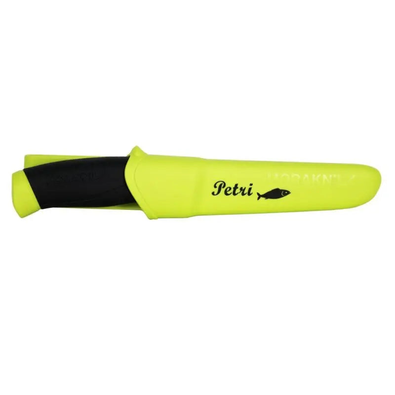 Morakniv Companion Petri Anglermesser – 12C27 Edelstahl mit rutschfestem Griff & Lime Green Scheide Morakniv