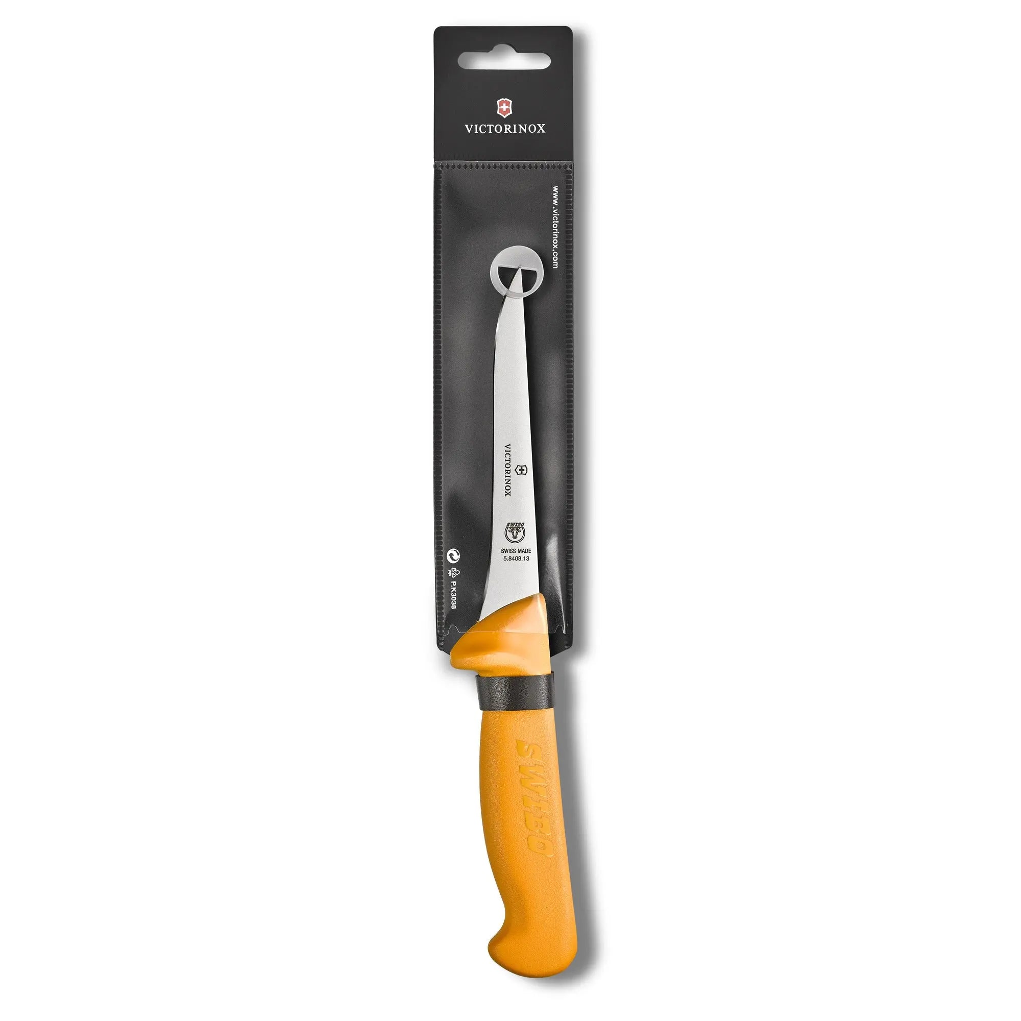 Victorinox Swibo Ausbeinmesser 13 cm gerade, schmal – orange – Profi-Fleischermesser 5.8408.13 Victorinox