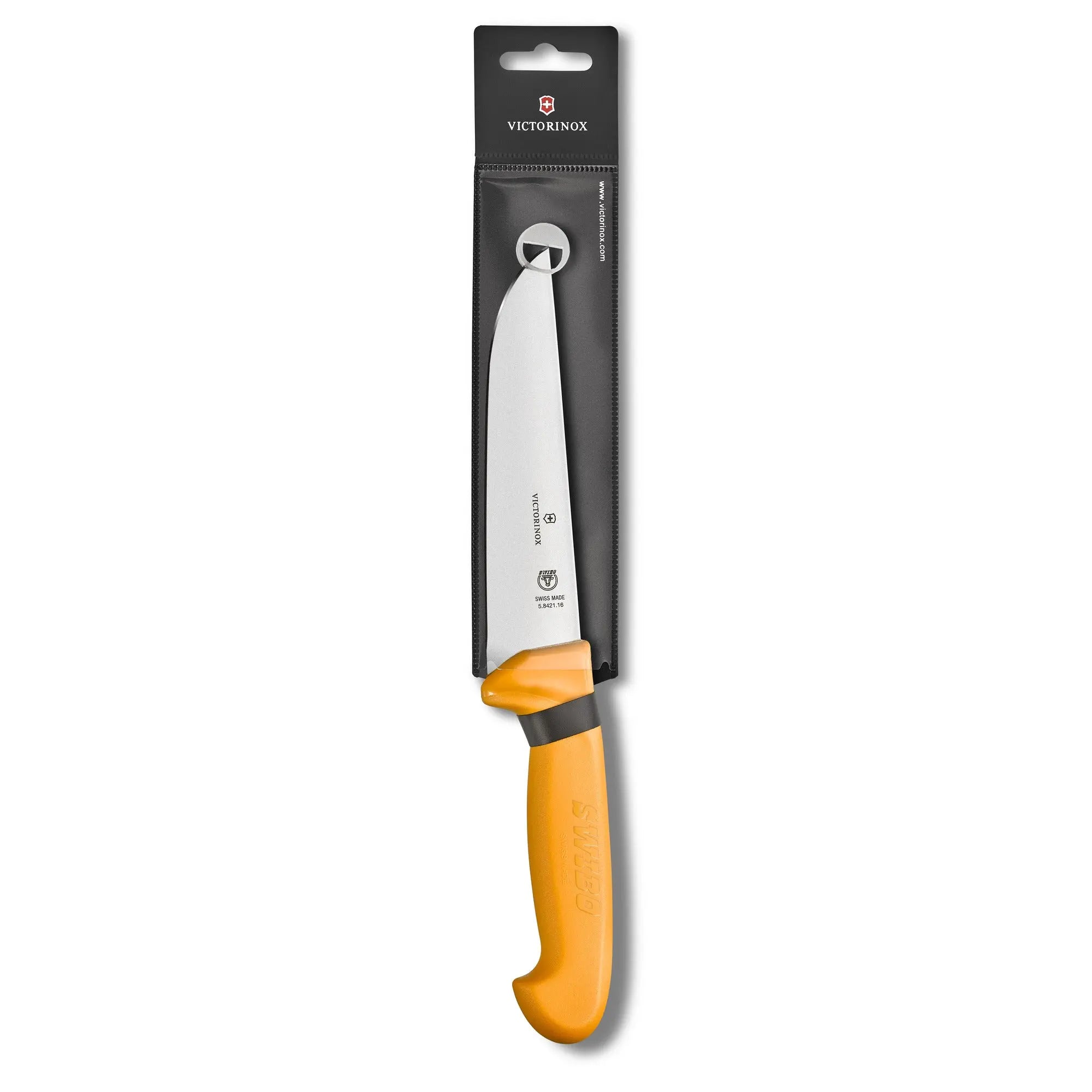 Victorinox Swibo Schlachtmesser – 16 cm, gerade Klinge, orange, mit SB-Hülle 5.8421.16 Victorinox