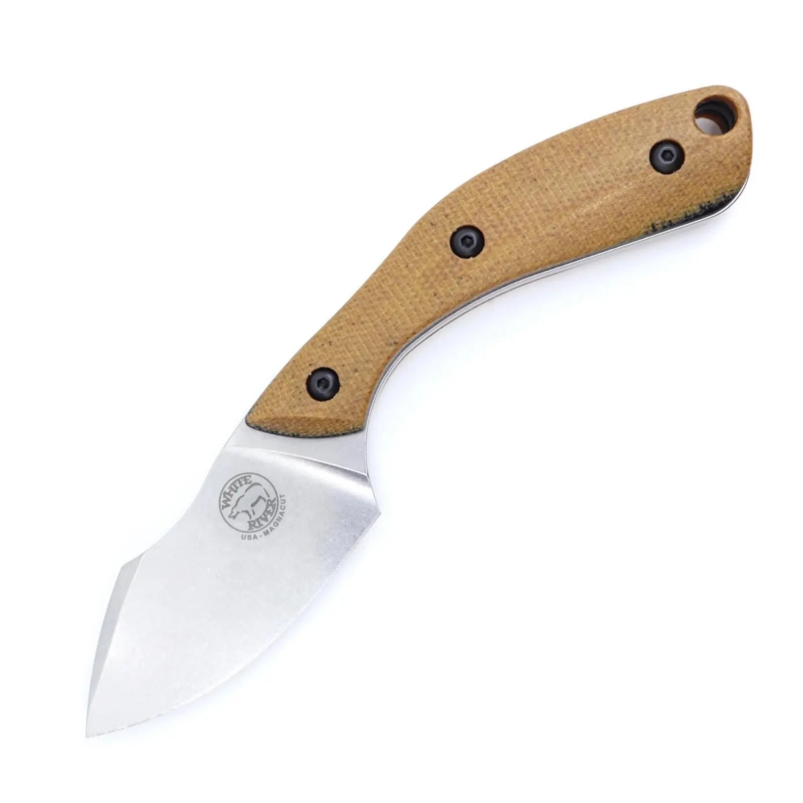 White River Apex Natural Canvas Micarta – MagnaCut Fixed Blade EDC | Made in USA White River Knife & Tool