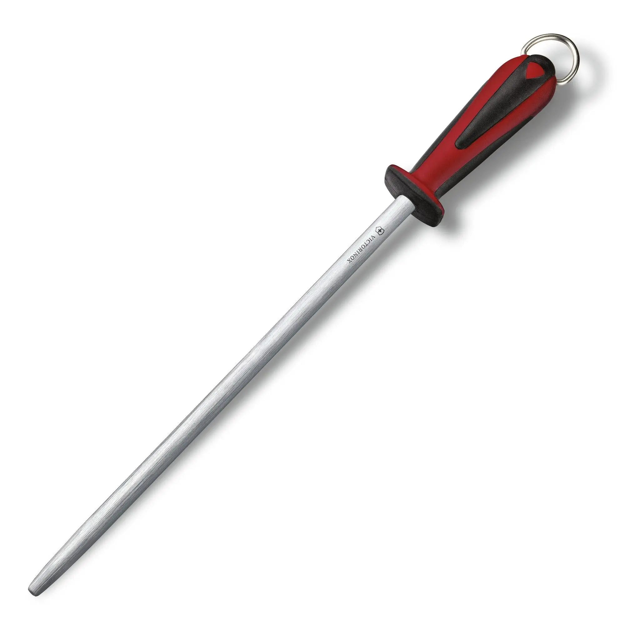 Victorinox Dual Grip, Abziehstahl, 30 cm, Mikrofeinzug, rund oder oval, Schwarz/Rot Victorinox