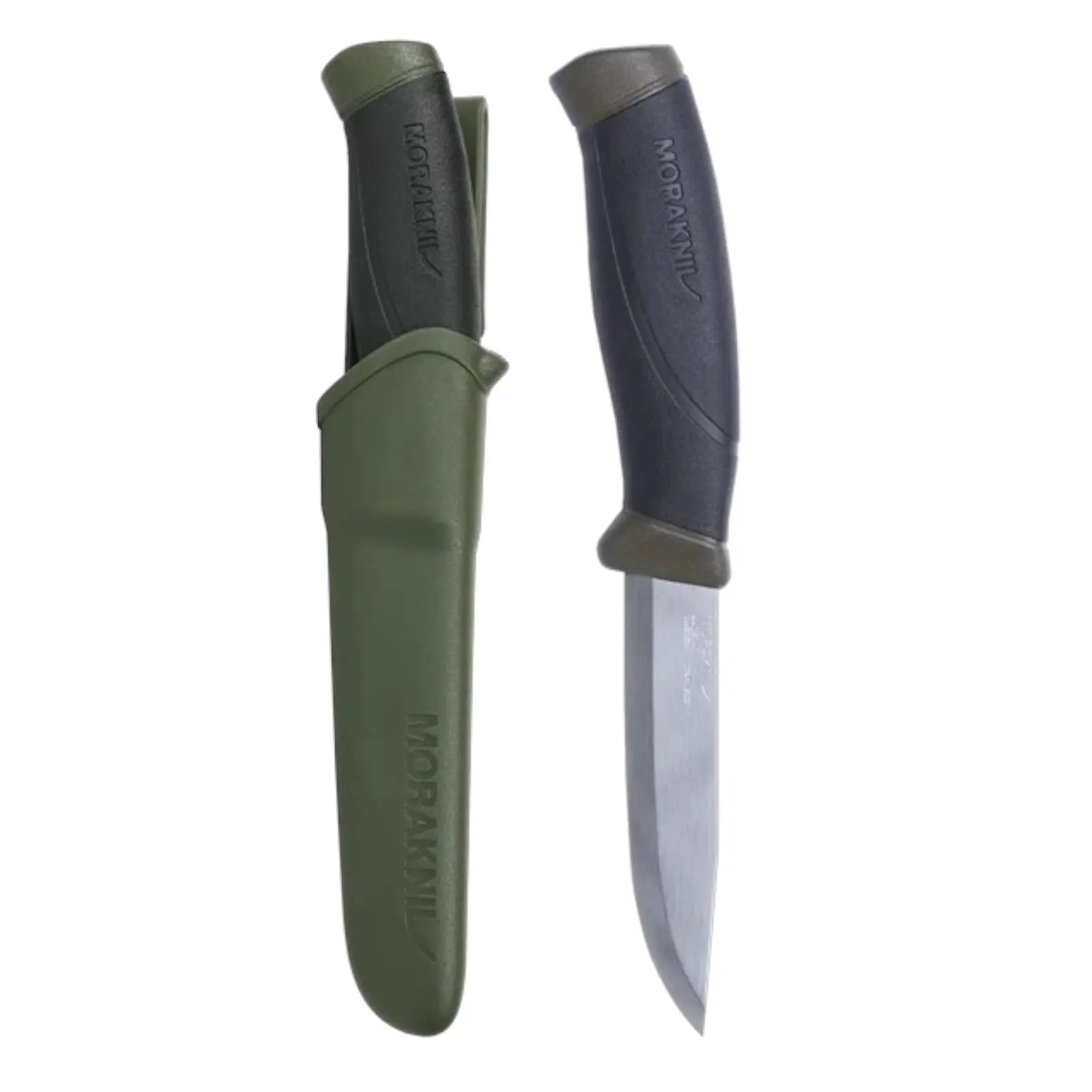 Morakniv Companion (S) Outdoor Messer MG – 12C27 Edelstahl mit Scandi-Schliff & rutschfestem Griff Morakniv