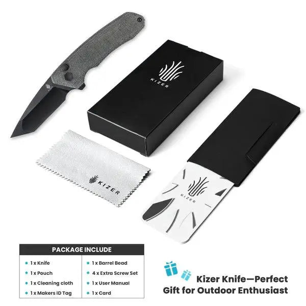 Kizer Mad Tanto Micarta Black Kizer