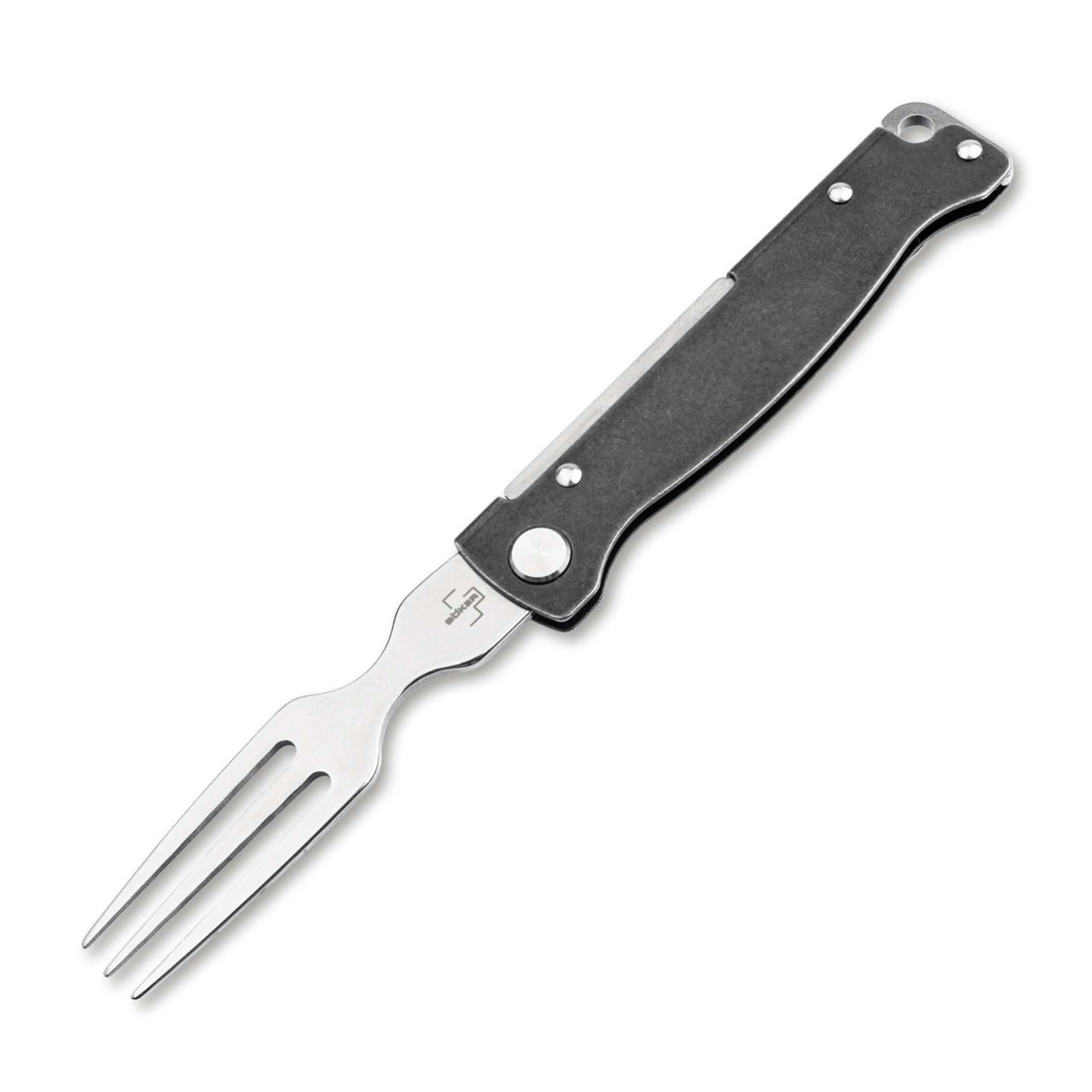 Böker Plus Atlas Gabel – Klappbares Campingbesteck aus Edelstahl mit Slipjoint & Clip Böker Plus