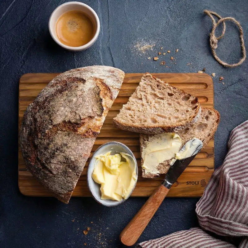 Stolf Teakholz Brotschneidebrett Elegance Culinary - 39 x 25 cm - GMELCH