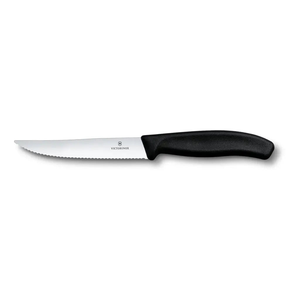 6x Swiss Classic Steak- & Pizzamesser 12 cm Wellenschliff Schwarz – Victorinox 6.7933 Victorinox