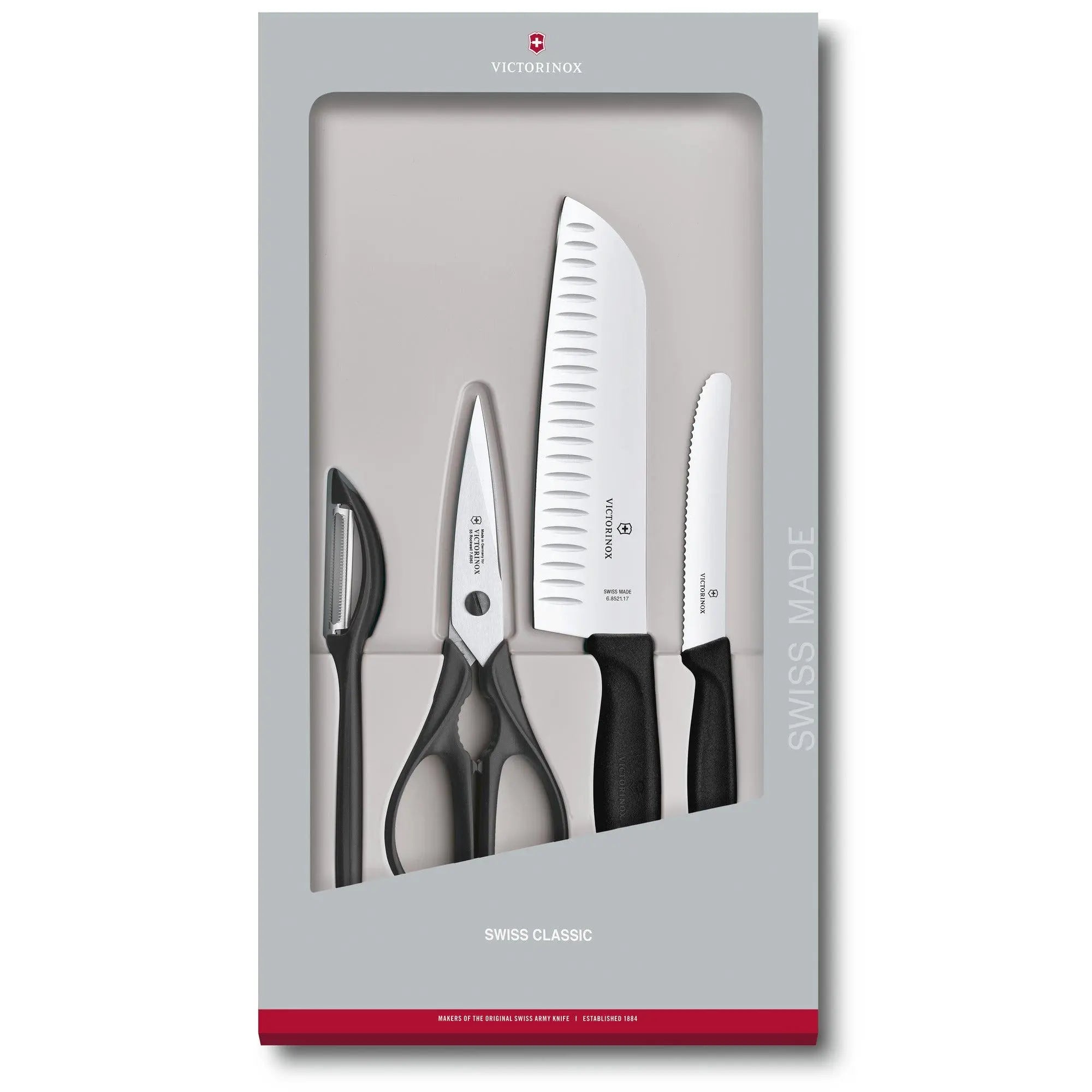 Victorinox Swiss Classic Küchengarnitur 4-teilig rot oder schwarz Victorinox