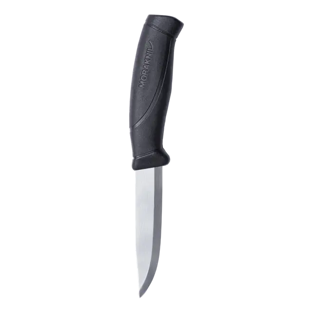 Morakniv Companion (S) Outdoor Messer Black – 12C27 Edelstahl mit Scandi-Schliff & rutschfestem Griff Morakniv