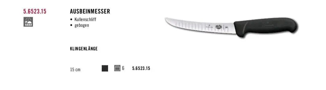 Victorinox Ausbeinmesser 15 cm Fibrox Kullenschliff schwarz 5.6523.15 Victorinox