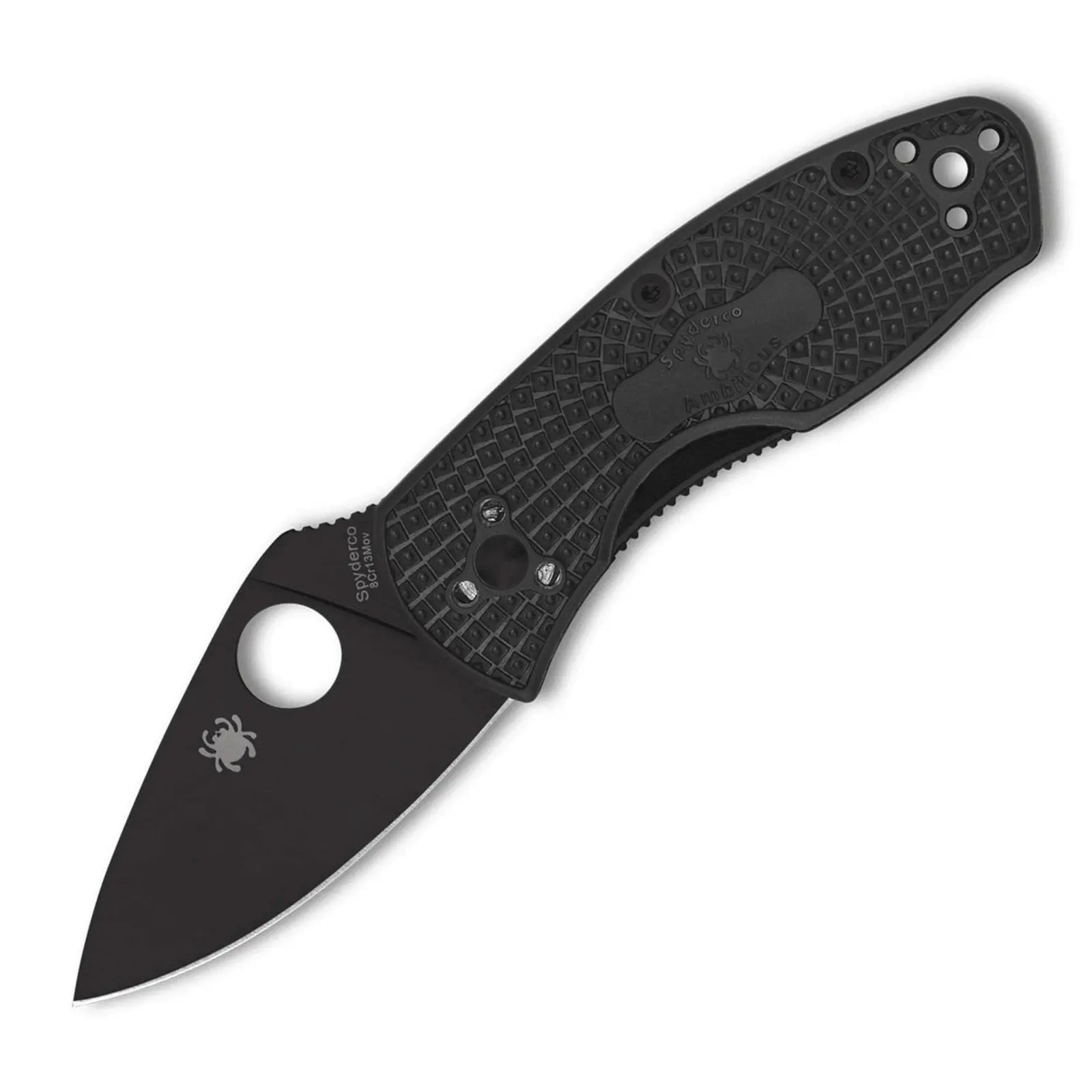 Spyderco Ambitious Lightweight Black Blade PlainEdge Spyderco