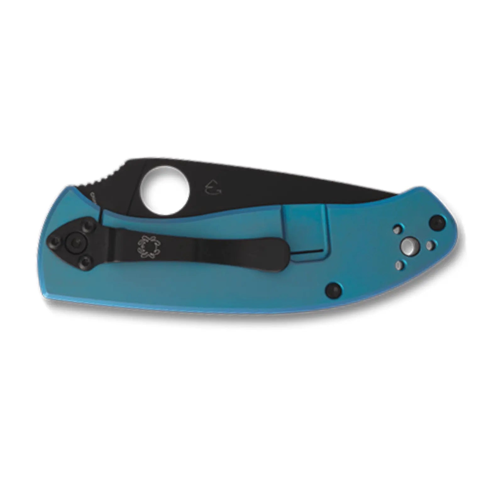 Spyderco Tenacious R.I.L. Blue Titanium Black Blade PlainEdge Spyderco