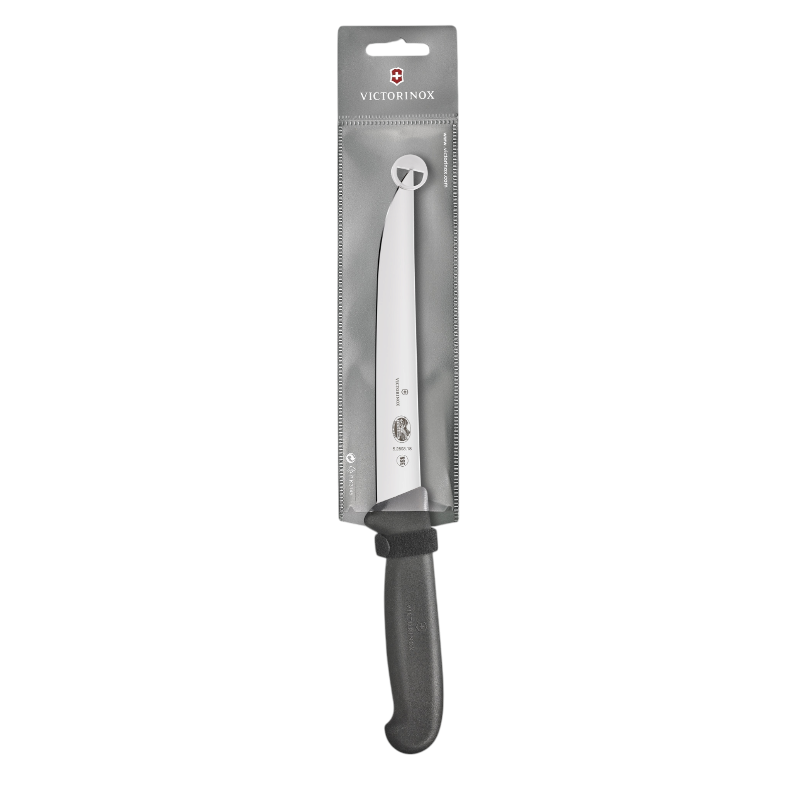 Victorinox Fibrox, Tranchiermesser, 18cm, gerade, schmal, schwarz 5.2803.18 Victorinox