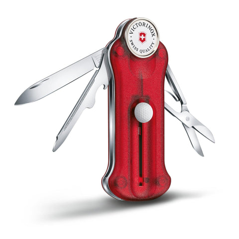Victorinox Golf Tool Faltschachtel Blau, Rot, Schwarz transparent 0.7052.T2 Victorinox Golf Tool Faltschachtel Blau, Rot, Schwarz transparent 0.7052.T2