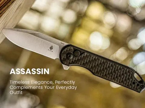 Kizer Assassin CF G10 Black Button Lock Kizer