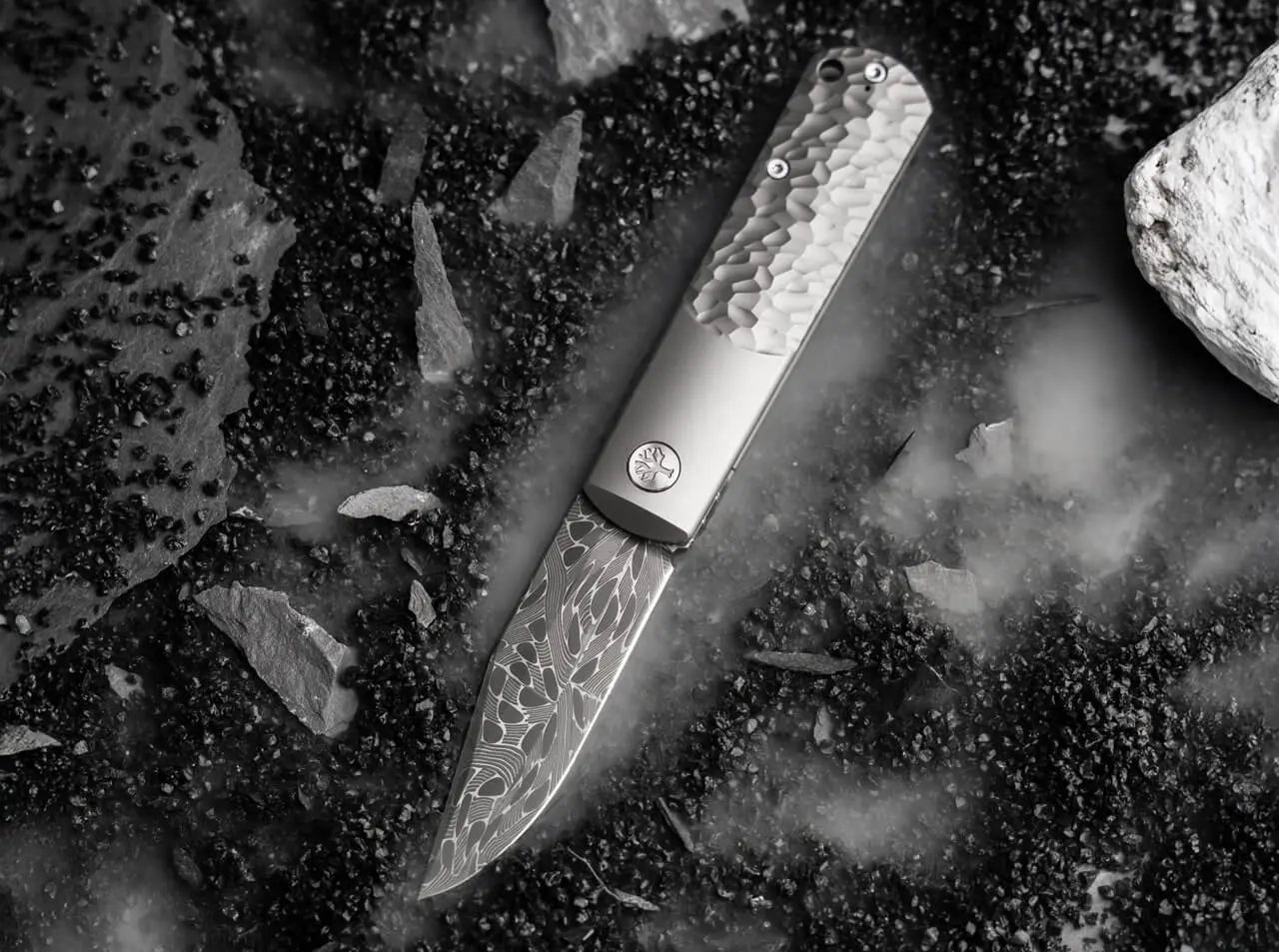 Böker BRLW Meteoritendamast – Exklusives Titan-Taschenmesser mit echter Meteoritendamast-Klinge aus Solingen Böker Manufaktur Solingen