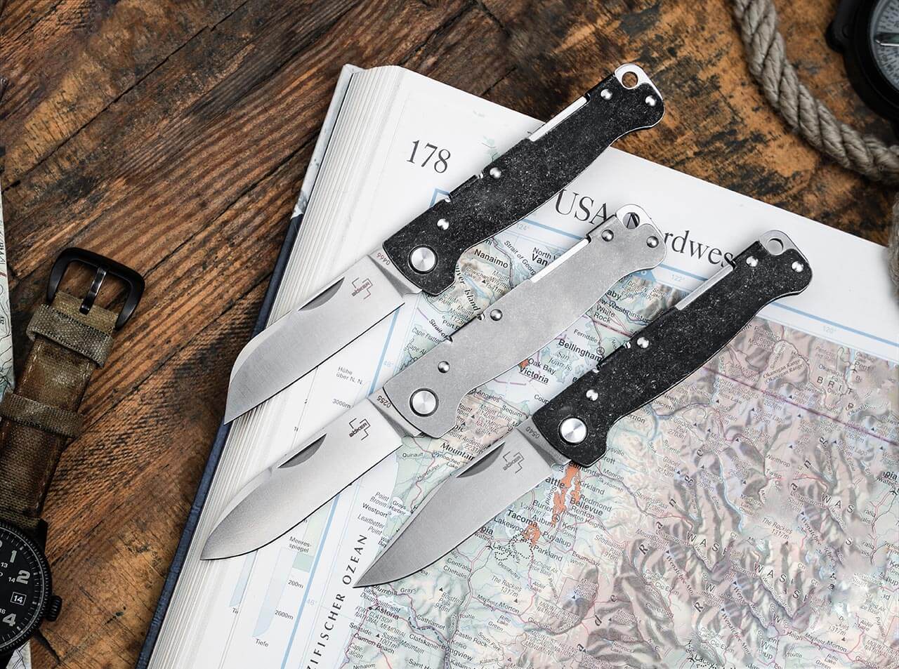 Böker Plus Atlas Backlock Droppoint – Taschenmesser D2 Stahl, Backlock, Edelstahl Böker Plus