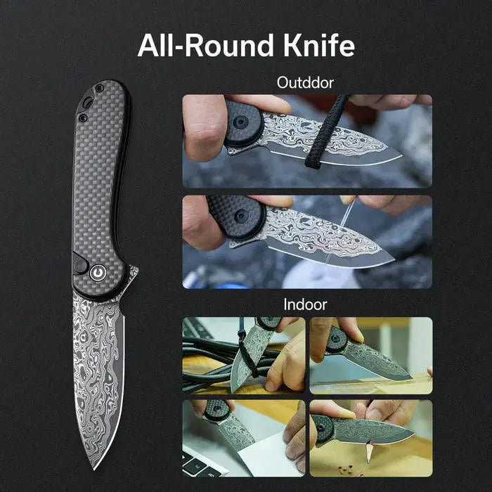 CIVIVI Button Lock Elementum II CF Damascus C18062PB-DS1 CIVIVI