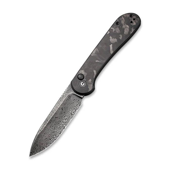 CIVIVI Button Lock Elementum Damascus CF C2103DS-3 CIVIVI