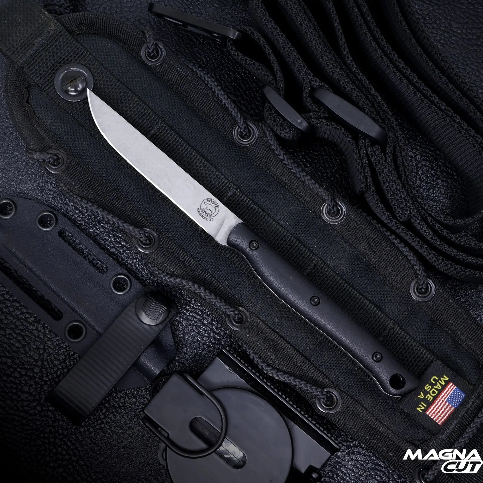 White River Exodus 3, Black Micarta, Magnacut - GMELCH