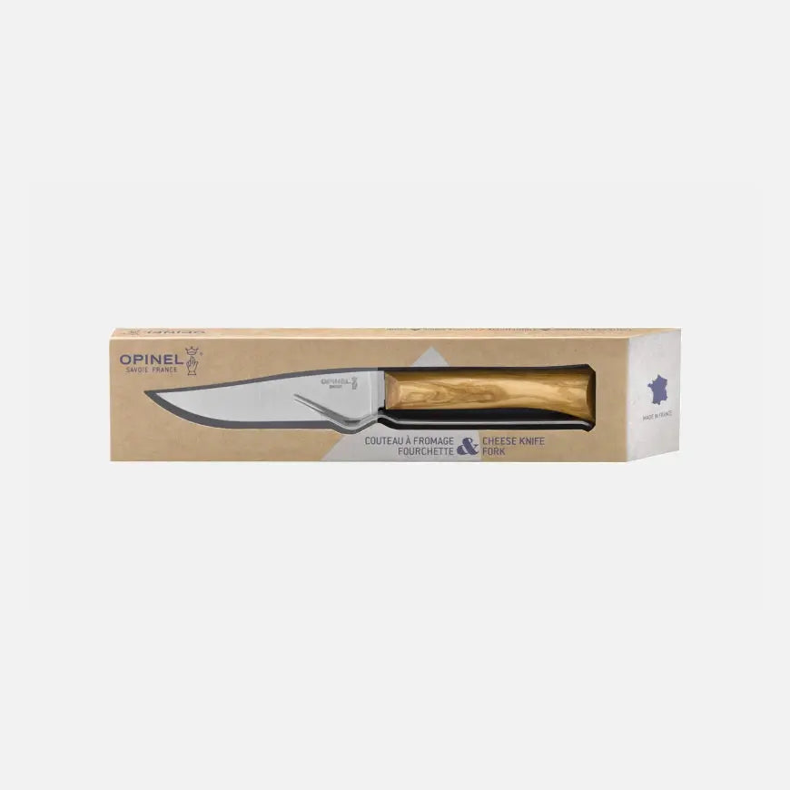 Opinel Käseset Olivenholz – Käsemesser & Gabel – Geschenkidee – Made in France Opinel
