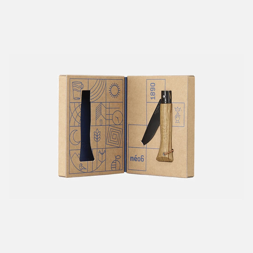 Opinel neo6 Taschenmesser Eiche Black rostfrei 7cm Opiflex® Alltagsmesser Opinel