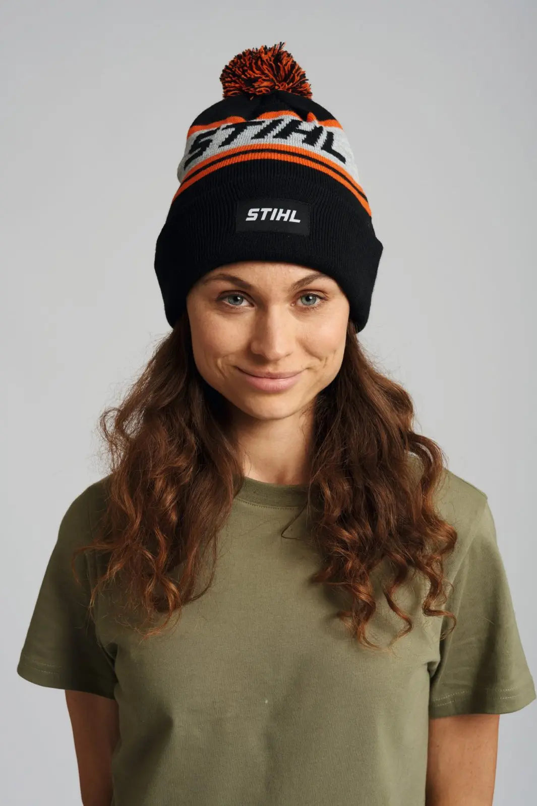 STIHL Mütze POMPON 24 Schwarz/Orange/Grau Stihl