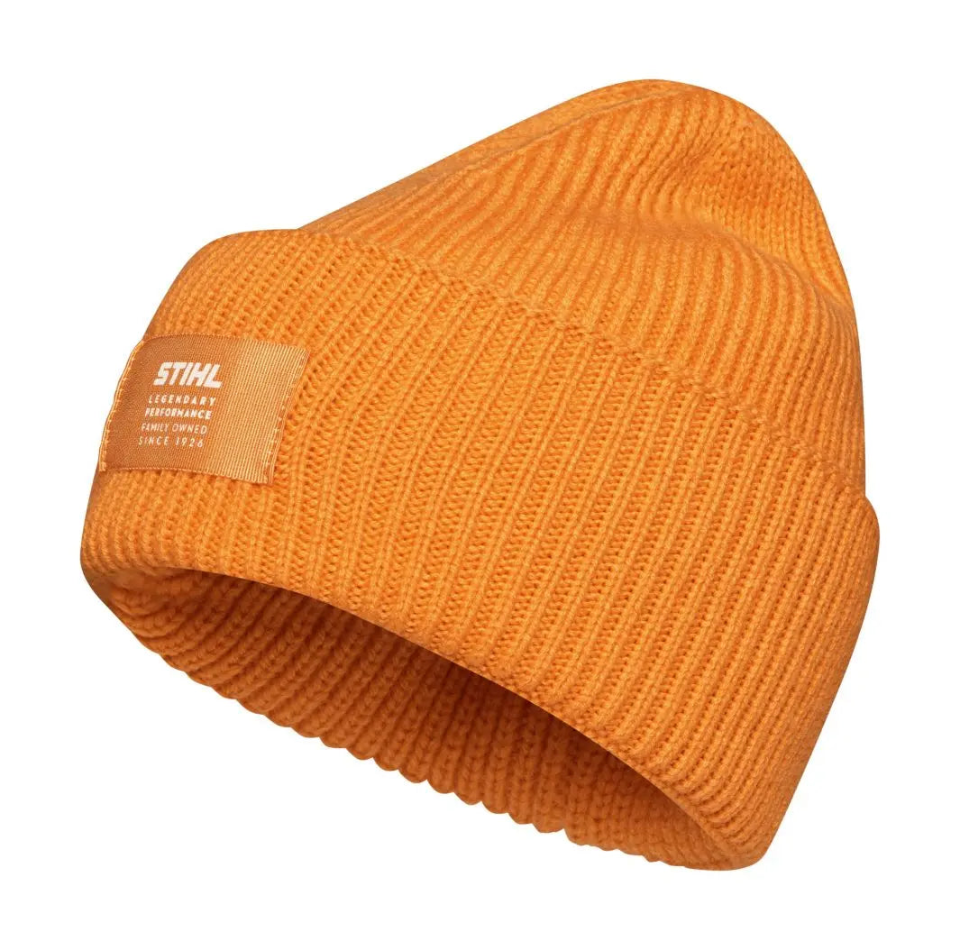 STIHL Beanie Orange Oversized Mütze Strick Outdoor Style Unisex Wintermütze Stihl