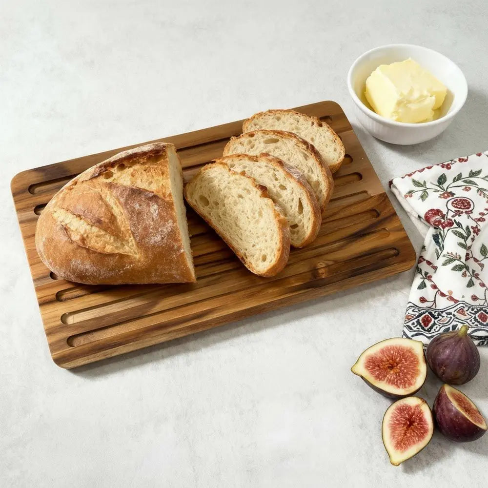 Stolf Teakholz Brotschneidebrett Elegance Culinary - 39 x 25 cm - GMELCH