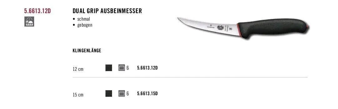 Victorinox Ausbeinmesser 12 cm Fibrox Dual Grip 5.6613.12D Victorinox