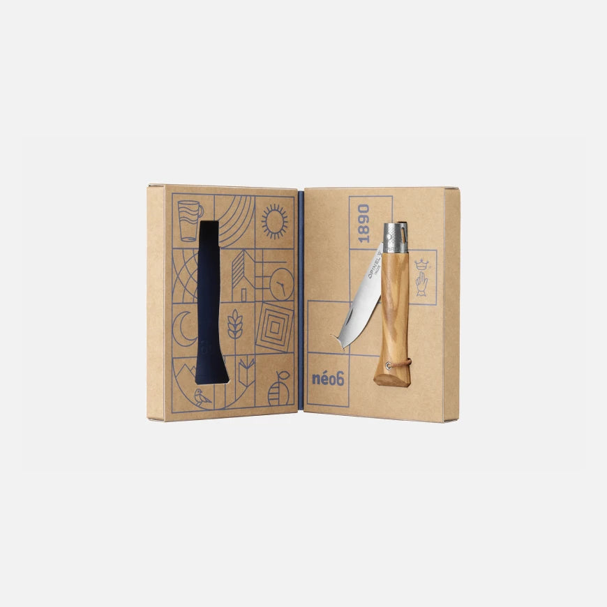 Opinel néo6 Opiflex Taschenmesser Olivenholz – 7 cm Klinge, Made in France