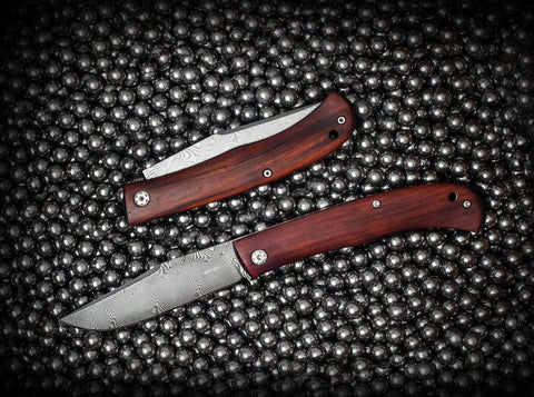 Böker Plus Slack Damast Taschenmesser Cocobolo Holz 110 Lagen Slipjoint