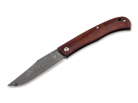 Böker Plus Slack Damast Taschenmesser Cocobolo Holz 110 Lagen Slipjoint