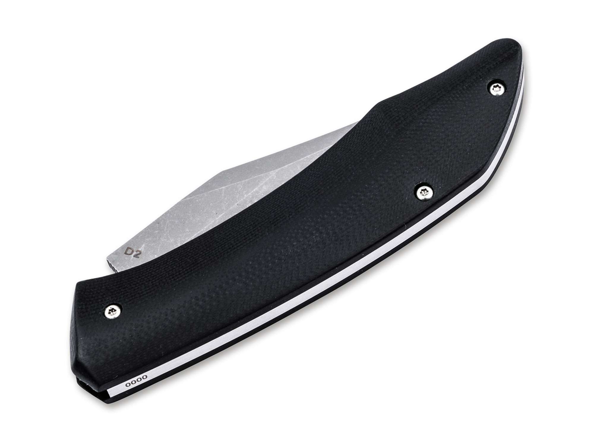 Böker Plus SamoSaur D2 G10 Slipjoint Messer Durand Lurquin Stonewash Clippoint