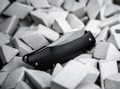 Böker Plus SamoSaur D2 G10 Slipjoint Messer Durand Lurquin Stonewash Clippoint