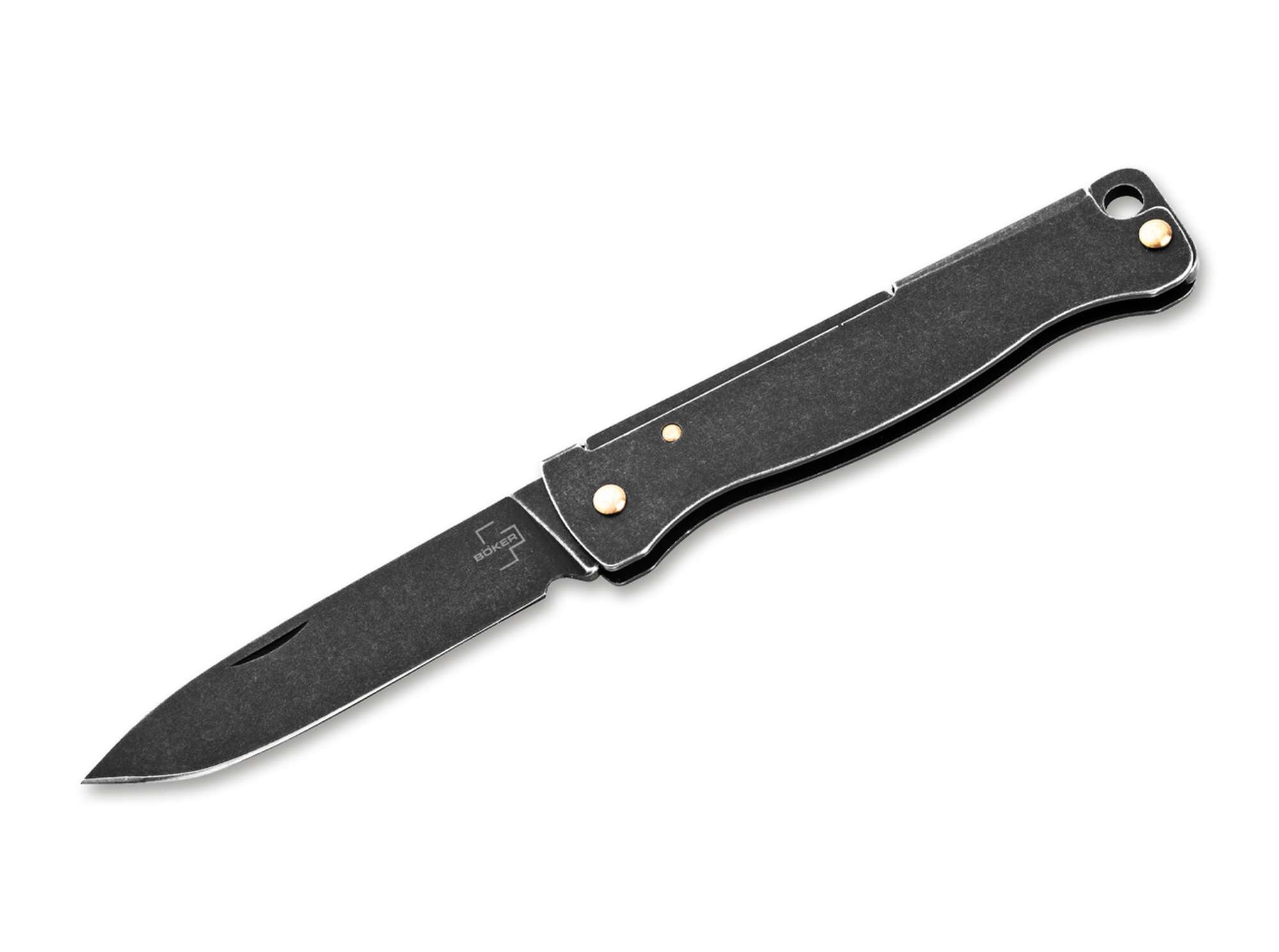Böker Plus Atlas Mini Dark – Schlüsselbundmesser mit Black-Stonewash-Finish