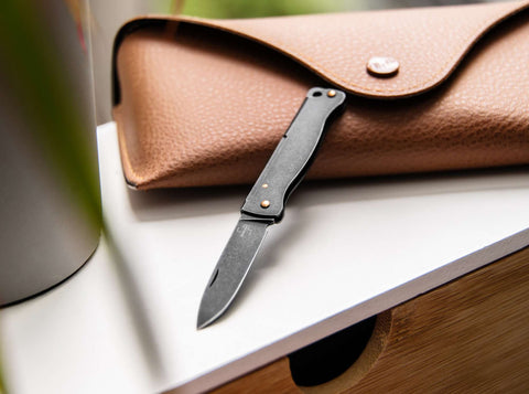 Böker Plus Atlas Mini Dark – Schlüsselbundmesser mit Black-Stonewash-Finish