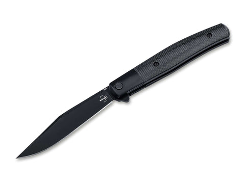 Böker Plus Modern Stockman – Taschenmesser mit Nitro-V Stahl, Micarta Griff & Flipper | Linerlock EDC Böker Plus
