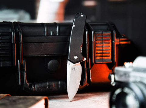 Böker Plus Gemtek Black G10 – EDC Taschenmesser mit D2-Klinge, Framelock & Deep-Carry Clip