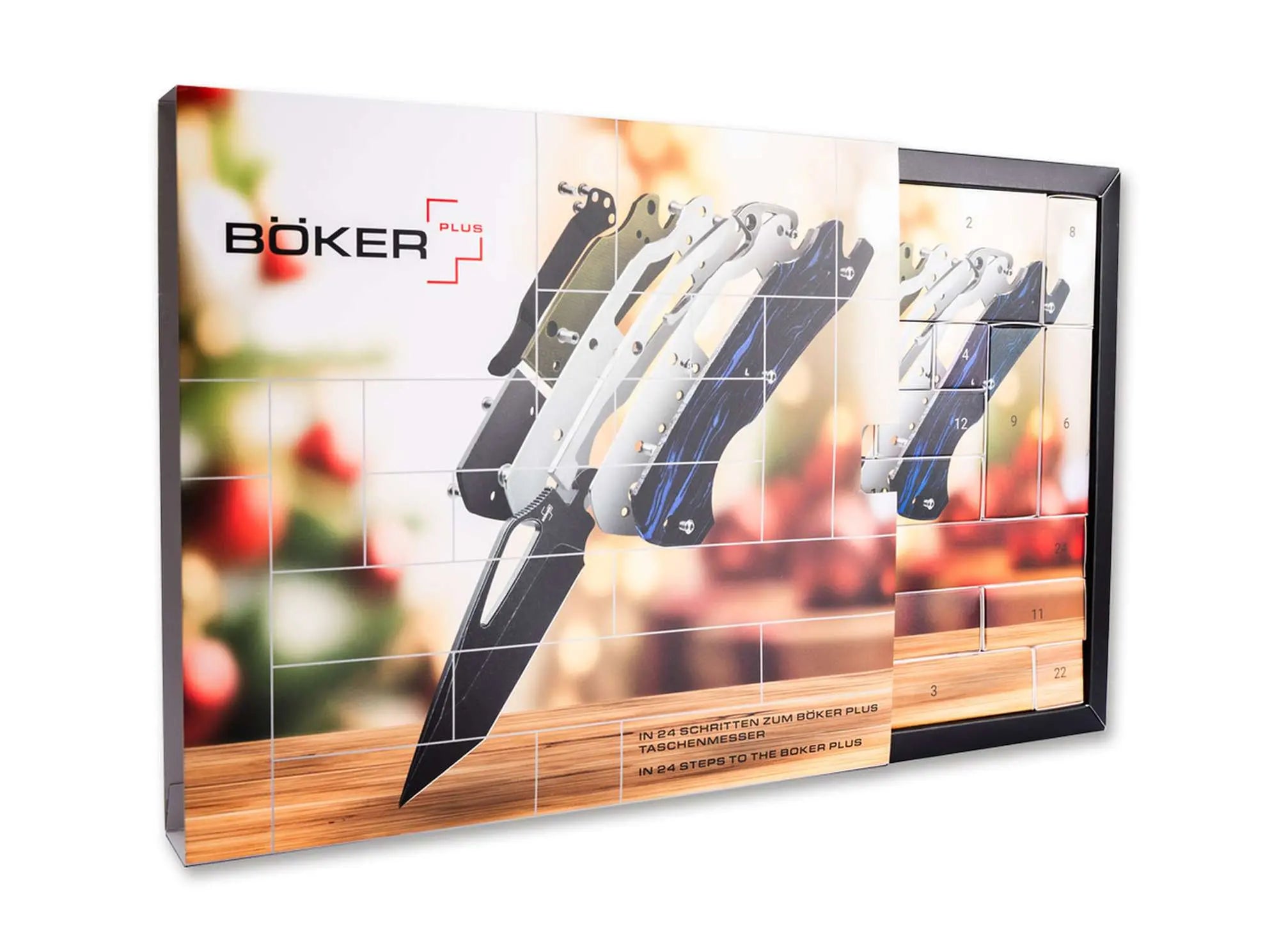 Böker Plus Adventskalender 2026 DTK – fertig aufgebautes Taschenmesser mit Daumenöffnung