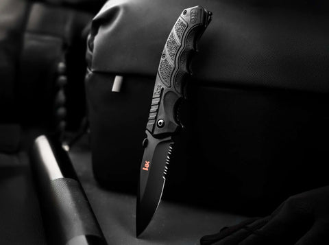Heckler & Koch SFP Tactical Folder All Black D2 Linerlock Taschenmesser Heckler & Koch