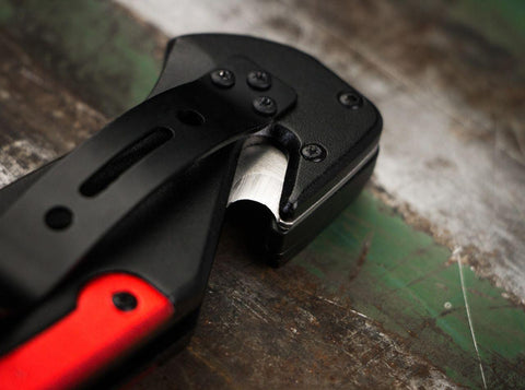 Böker Magnum Rettungsmesser Glasbrecher Gurtschneider Hosenclip rostfrei  scharf